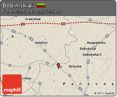 Shaded Relief Map of Bobiniškiai