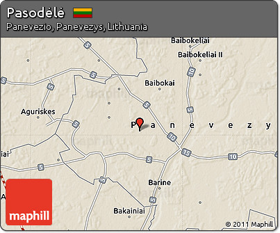 Shaded Relief Map of Pasodėlė