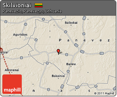 Shaded Relief Map of Skilvioniai