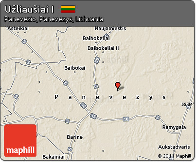 Shaded Relief Map of Užliaušiai I