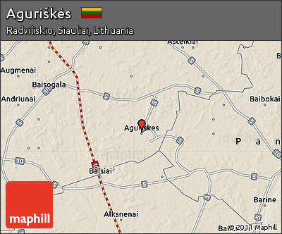 Shaded Relief Map of Aguriškės