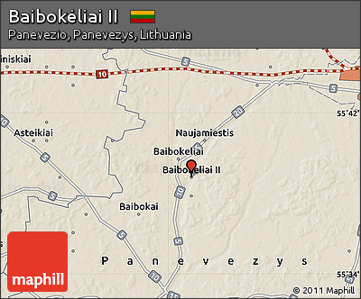 Shaded Relief Map of Baibokėliai II