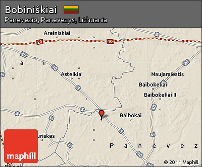 Shaded Relief Map of Bobiniškiai