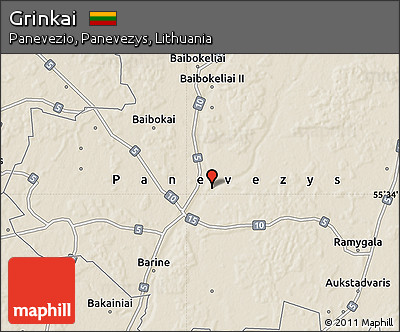 Shaded Relief Map of Grinkai