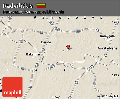 Shaded Relief Map of Radviliškis