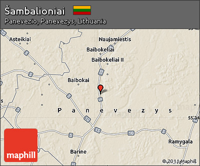 Shaded Relief Map of Šambalioniai