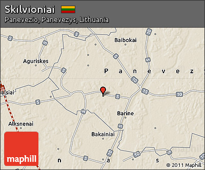 Shaded Relief Map of Skilvioniai
