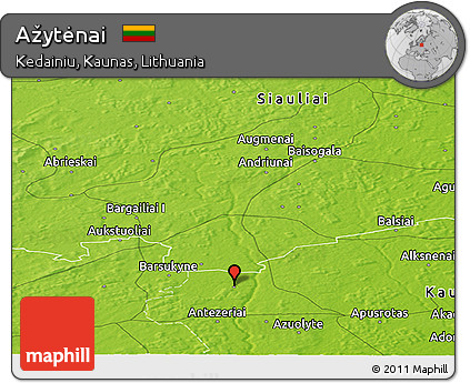 Physical Panoramic Map of Ažytėnai