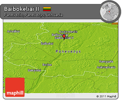 Physical Panoramic Map of Baibokėliai II