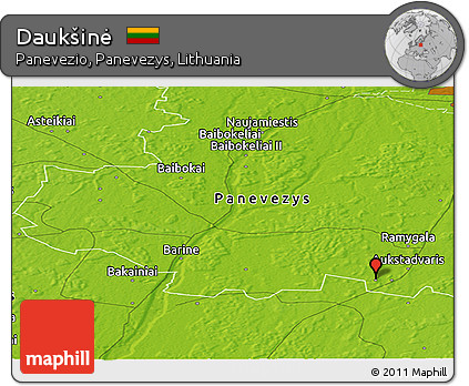 Physical Panoramic Map of Daukšinė
