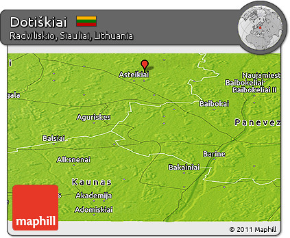 Physical Panoramic Map of Dotiškiai