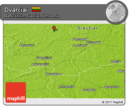 Physical Panoramic Map of Dvarčiai