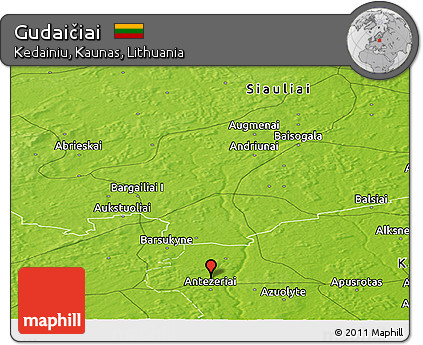 Physical Panoramic Map of Gudaičiai