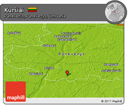 Physical Panoramic Map of Kuršiai