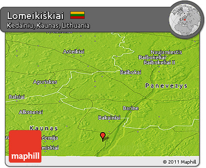 Physical Panoramic Map of Lomeikiškiai