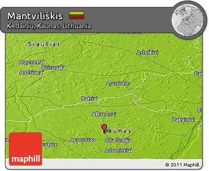 Physical Panoramic Map of Mantviliškis