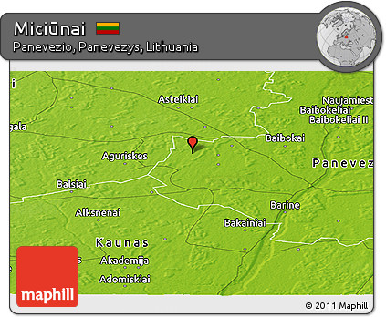 Physical Panoramic Map of Miciūnai