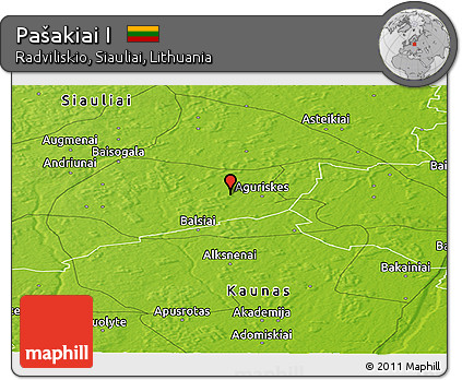 Physical Panoramic Map of Pašakiai I