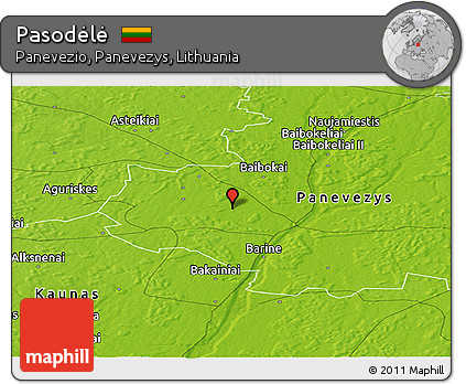 Physical Panoramic Map of Pasodėlė
