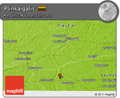 Physical Panoramic Map of Plinkaigalis