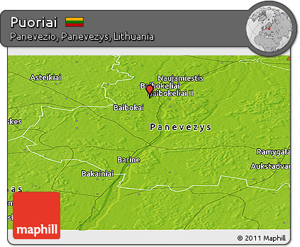 Physical Panoramic Map of Puoriai