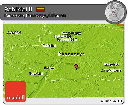 Physical Panoramic Map of Rabikiai II