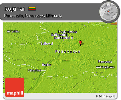 Physical Panoramic Map of Rojūnai