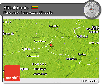 Physical Panoramic Map of Rūtakiemis