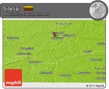 Physical Panoramic Map of Šileliai