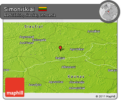 Physical Panoramic Map of Simoniškiai