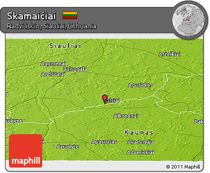 Physical Panoramic Map of Skamaičiai