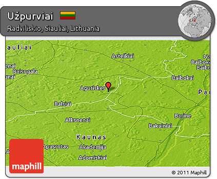 Physical Panoramic Map of Užpurviai