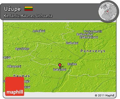 Physical Panoramic Map of Užupė