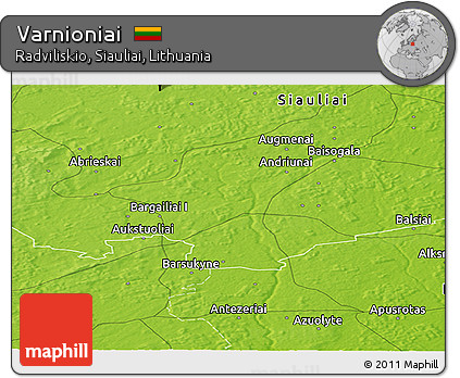 Physical Panoramic Map of Varnioniai