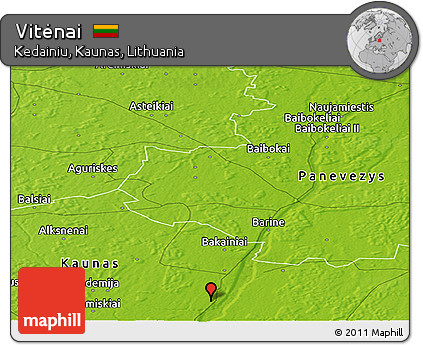 Physical Panoramic Map of Vitėnai