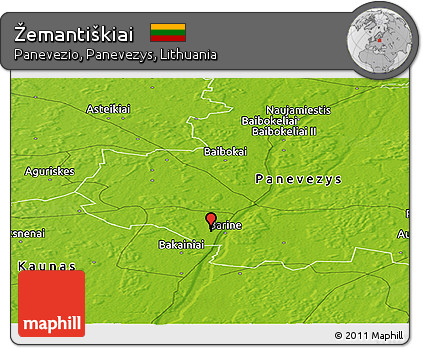 Physical Panoramic Map of Žemantiškiai
