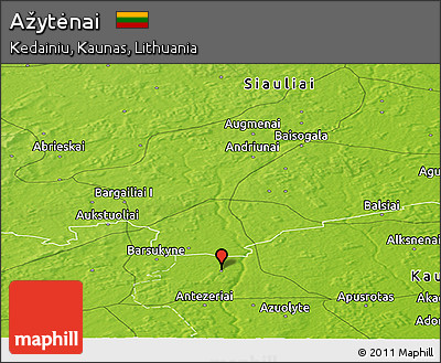 Physical Panoramic Map of Ažytėnai