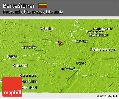 Physical Panoramic Map of Bartašiūnai