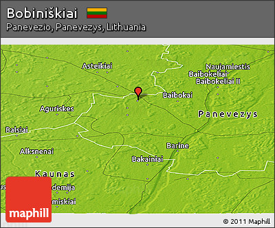 Physical Panoramic Map of Bobiniškiai