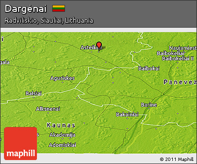 Physical Panoramic Map of Dargėnai