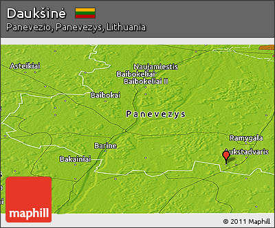 Physical Panoramic Map of Daukšinė