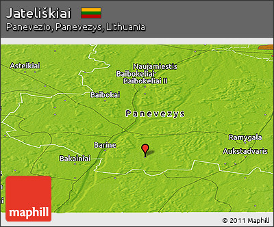 Physical Panoramic Map of Jateliškiai