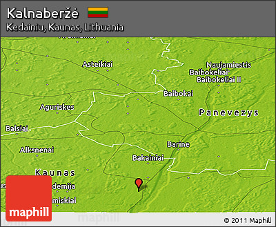 Physical Panoramic Map of Kalnaberžė