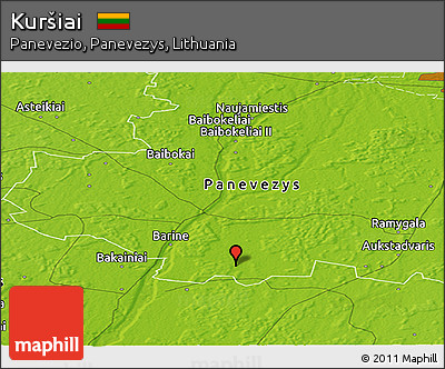 Physical Panoramic Map of Kuršiai