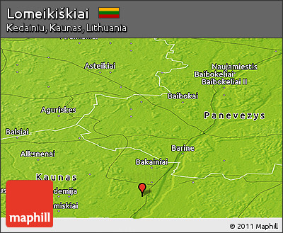 Physical Panoramic Map of Lomeikiškiai