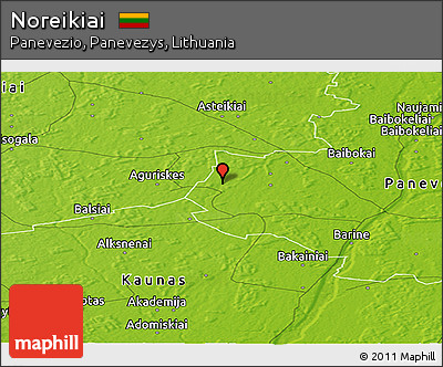 Physical Panoramic Map of Noreikiai