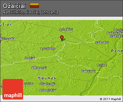 Physical Panoramic Map of Ožaičiai
