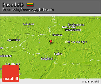 Physical Panoramic Map of Pasodėlė