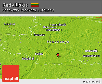 Physical Panoramic Map of Radviliškis