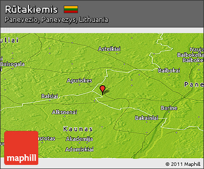 Physical Panoramic Map of Rūtakiemis